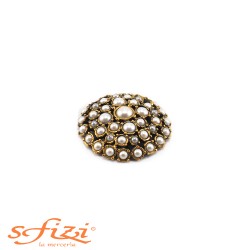 Gold-tone plated buttons with pearls 45 mm