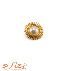 Bottoni Placcati Oro con Perla Centrale mm 35