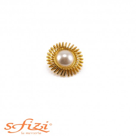 Bottoni Placcati Oro con Perla Centrale mm 35