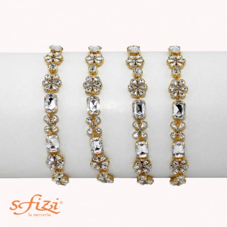 Strass Passamaneria Pietre Argento Castonate Oro