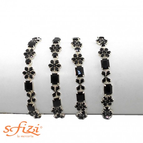 Strass Passamaneria Piewtre Argento Castonate Argento