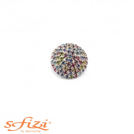 Bottoni Strass Multicolor Castonati De Liguoro mm 24